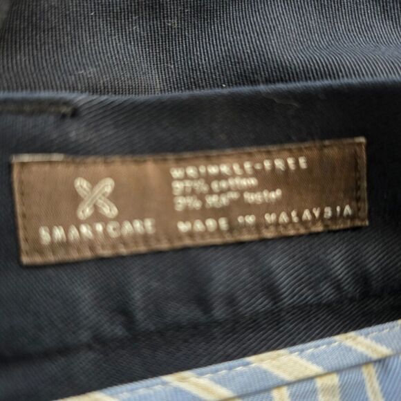 Nordstrom Chino Pants Men's 34 x 34 *** Dk Blue Straight Smartcare Wrinkle Free - Picture 6 of 16